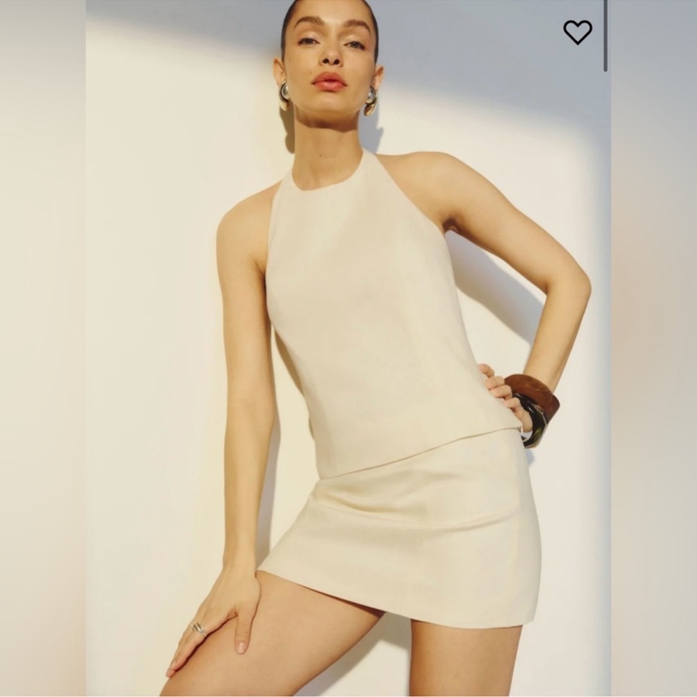 NWT Reformation Avielle Linen Two Piece in Sugar